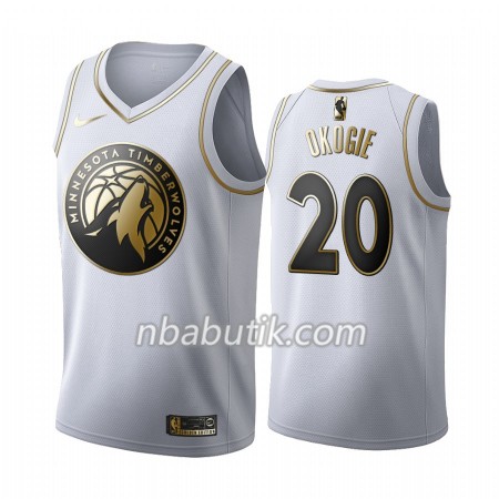 NBA Mænd Trøje Minnesota Timberwolves Josh Okogie 20 Nike 2019-20 Hvid Golden Edition Swingman NBA Mænd Trøje Minnesota Timberwolves Josh Okogie 20 Nike 2019-20 Hvid Golden Edition Swingman